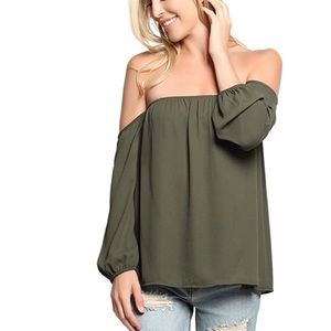 4 for price of 1! Off the shoulder chiffon blouses